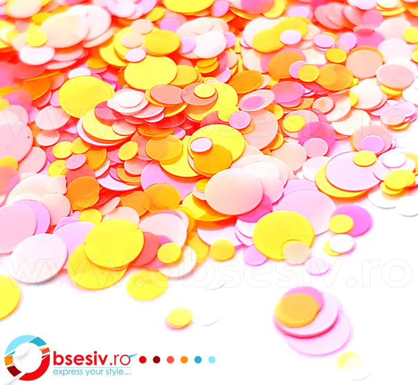 Confetti Unghii, Model 'Buline', Efect Lucios, Cod CU-14